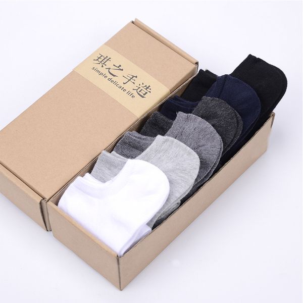 

wholesale- combed cotton brand socks, color men sock gift box, classical quality casual breathable shallow mouth socks, Black
