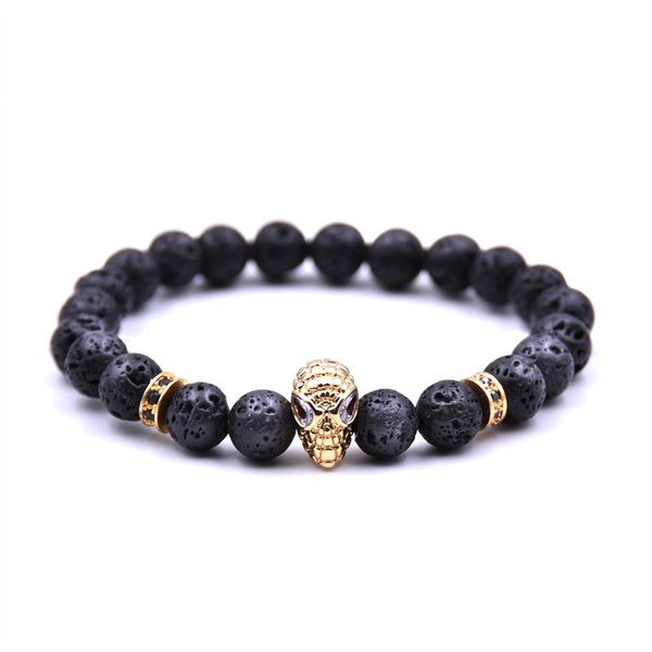 

new women men natural lava stone bracelets reiki chakra healing balance xmas gift yoga jewelry ing, Black