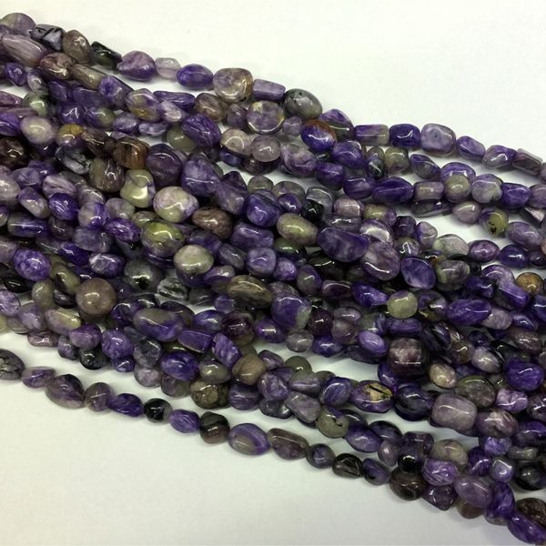 Full Strand Charoite Pebble Chips Nugget Free Form Natural Gemstone Beads