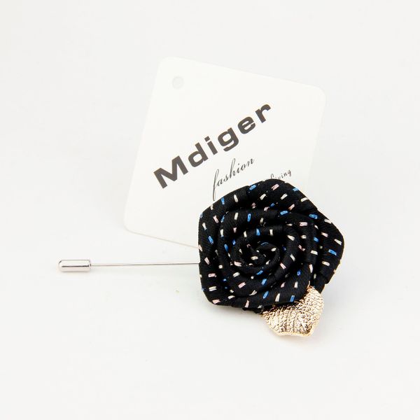 

wholesale- mdiger brand men's lapel pins suit accessories flower and leaf brooches for wedding bridegroom insert brooch for men upscale, Gray