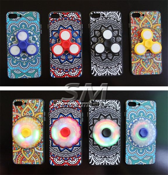 

new arrival hand spinner case led fidget spinner phone case cover for iphone 7 plus 6s plus samsung s8 with retail package