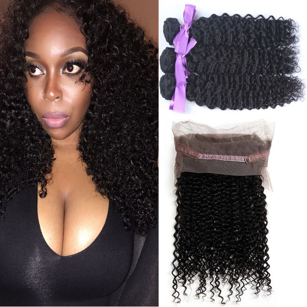 2019 Kinky Curly Full Frontals And Bundles Ear To Ear Pre Plucked