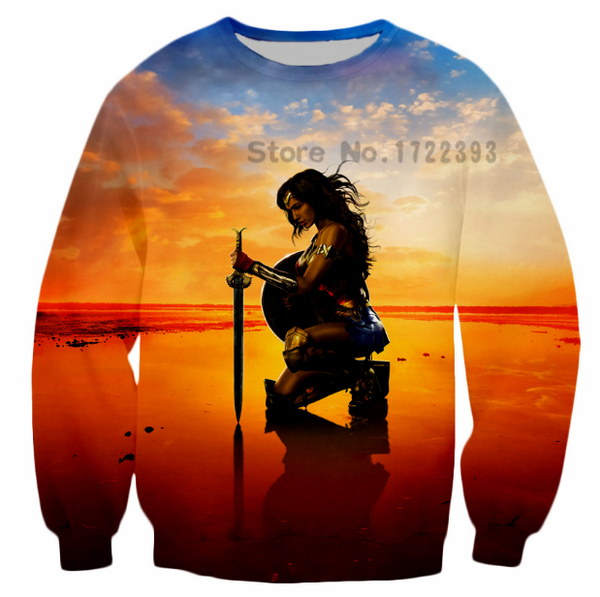 

fashion women/men wonder woman funny 3d printed casual sweatshirts hoody s---5xl b11, Black