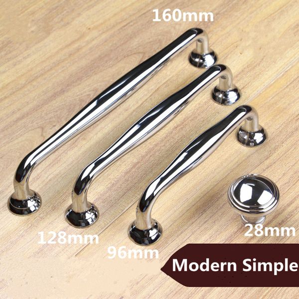 96mm 128mm 160 mm Pull moderno simples sólido brilhante e brilhante armário de cozinha maçanetas de porta de guarda