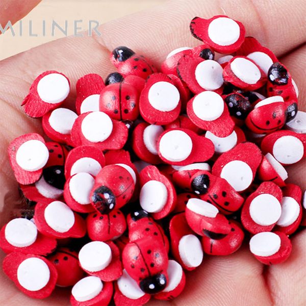 

wholesale- 100pcs painted self adhesive wood craft fridge paste cabochon scrapbooking decoration 8x11mm