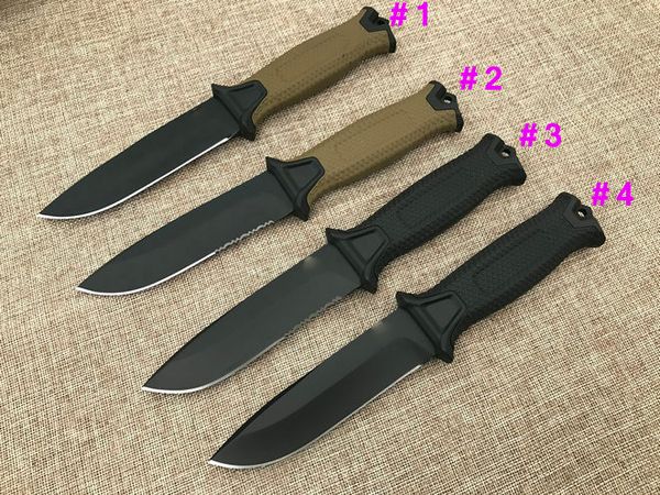 1Pcs GB G1500 Survival Coltello dritto 12C27 Lama Drop Point rivestita in titanio nero Campeggio esterno Escursionismo Caccia Coltelli tattici con Kydex