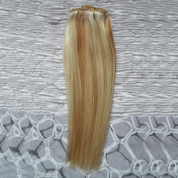 Malaysisches reines Haar, glatt, 27/613, blondes reines Haar, Webart, Bündel, 100 g, 1 Stück, Echthaarverlängerungen, Doppelschuss