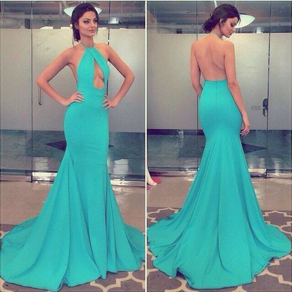 

mermaid prom party dresses long formal gowns halter party gowns satin evening dress, Black