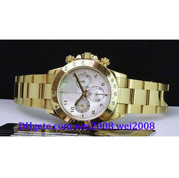 

luxury watch box new 18kt gold mother of pearl arabic model 116528, Slivery;brown