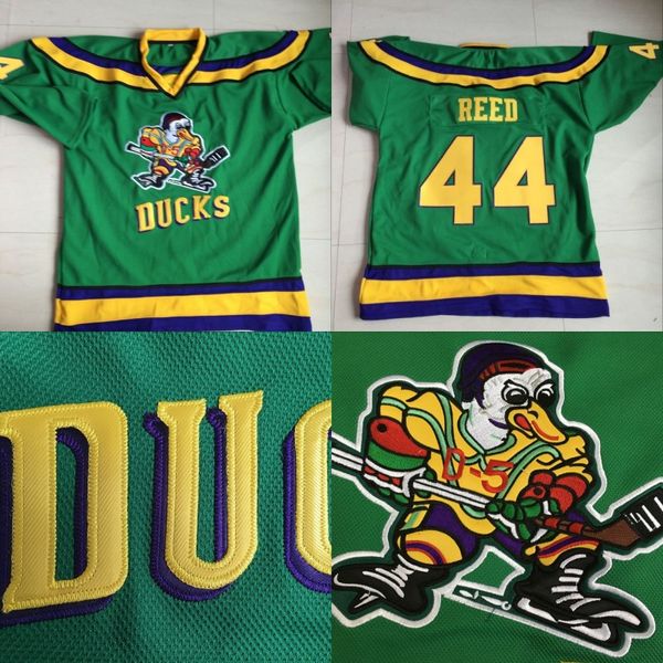 

#44 Fulton Reed Jersey, 1996-06 Mighty Ducks Anaheim Movie Jersey Men's 100% Stitched Embroidery Logos Hockey Jerseys Green S-3XL