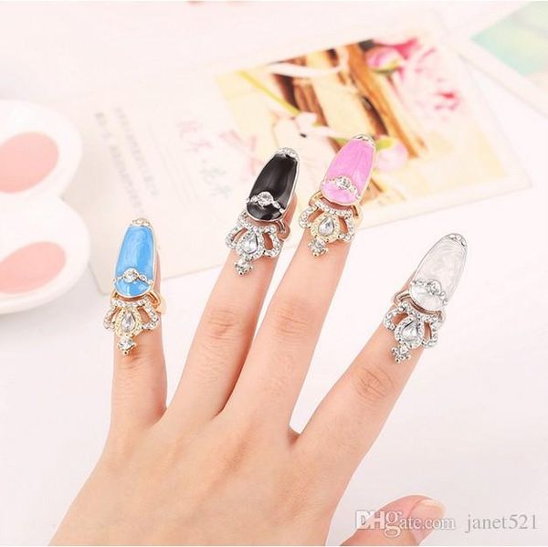 

ноготь кольцо смола металл knuckle finger tip ring nail art украшение для женщин девушки валентины подарок, Silver