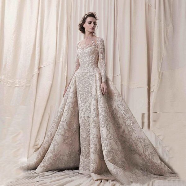 

elegant sheer neck illusion long sleeve prom dresses lace applique evening dress see thought back covered button floor length formal dresses, Black