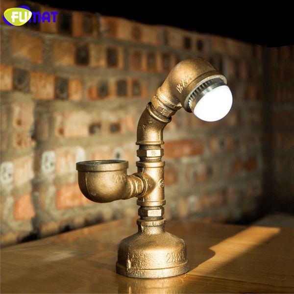 2019 Fumat Table Lamps Creative Iron Pipe Loft Led Table Lamp Industry Retro Light Coffee Bar Water Pipe Desk Lamp For Study Lamparas From Goods520