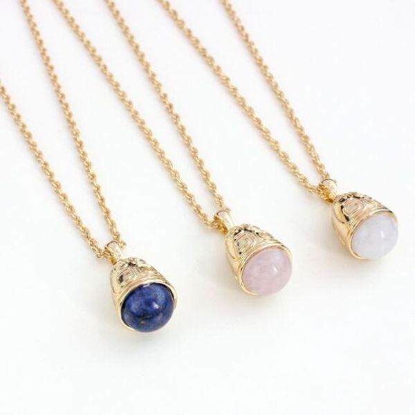 

fashion natural stone pendant necklace charm jewelry k gold plating chain pendant necklace for women, Silver