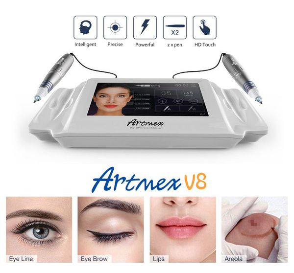 

2017 intellegent artmex v8 tattoo permanent makeup machine touch screen 2 pens pmu