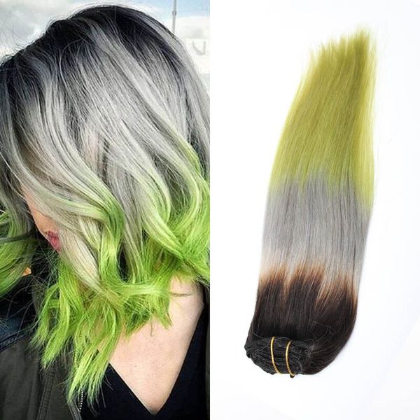 Colored Hair Extensions 100 Human Brazilian Hair Clip In Clip On