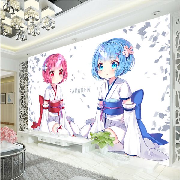 Japanese Anime Wallpaper Rem Ram Wall Mural Custom 3d Wallpaper