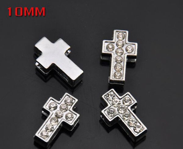 

hole length 10mm 100pcs charms diy cross crowns star flowers with rhinestone pet dog collars silver color jewelry finding components charms, Bronze;silver