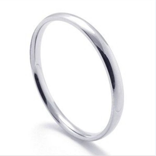 

simple 2mm stainless steel rings for women ladies bulk jewelry wholesale ring men fashion girl gifts drop shipping, Silver