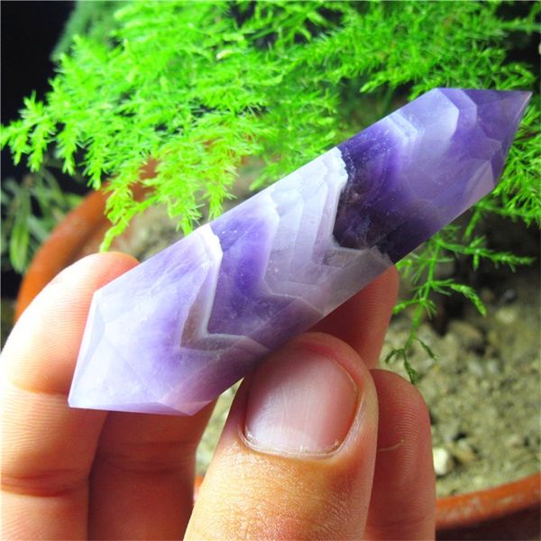 

about 70g natural beautiful crystal dream amethyst quartz crystal doulle double wand point healing, Black