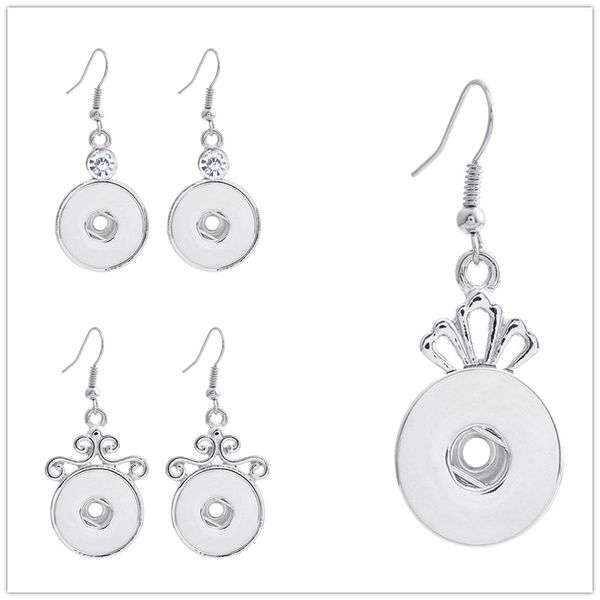 

noosa chunk ginger snaps jewelry earrings 18mm ginger snap button earrings trend diy jewelry interchangeable earrings, Silver