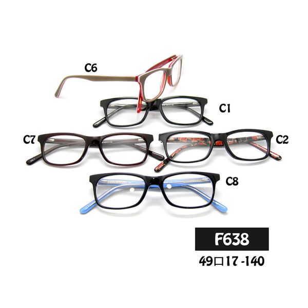 

wholesale- wholesale f638 squae full rim acetate front flexible spring hinge temple simple optical classic eyeglasses frames ing, Silver
