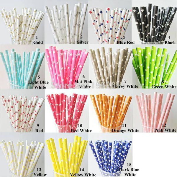 

wholesale- new 25pcs/lot star paper straws for kids birthday wedding decoration party supplies creative paper drinking straws ing