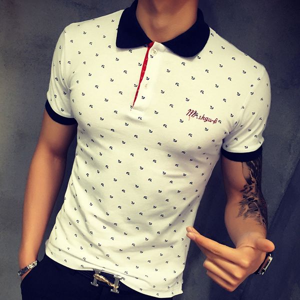 

us size s-xxl new summer men's floral shirt fashion slim fit short-sleeved shirt men shirt ing, White;black