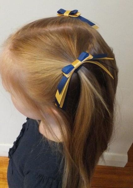 Hot Sale Mini Girls School Colours Ribbon Waterfall Bow Girl