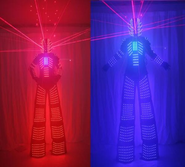 

led robot suits robot costume david guetta led suit with laser helmet illuminated kryoman led stilts clothes