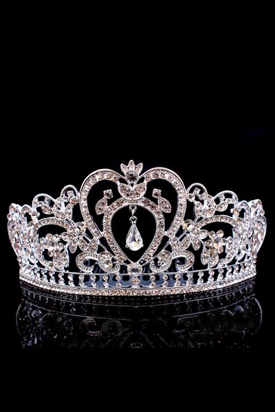 

свадебные короны из блестящих кристаллов из бисера 2020 свадебная хрустальная фата тиара корона оголовье аксессуары для волос для вечеринок, Silver