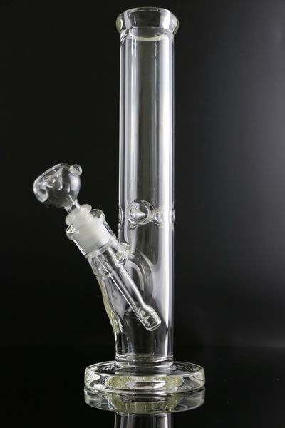 Nargile Süper Ağır 9mm Cam Bong 35 cm Düz Buz Kalın Fil Ortak SuPipe 14/18 Downstem 14mm Kase ile