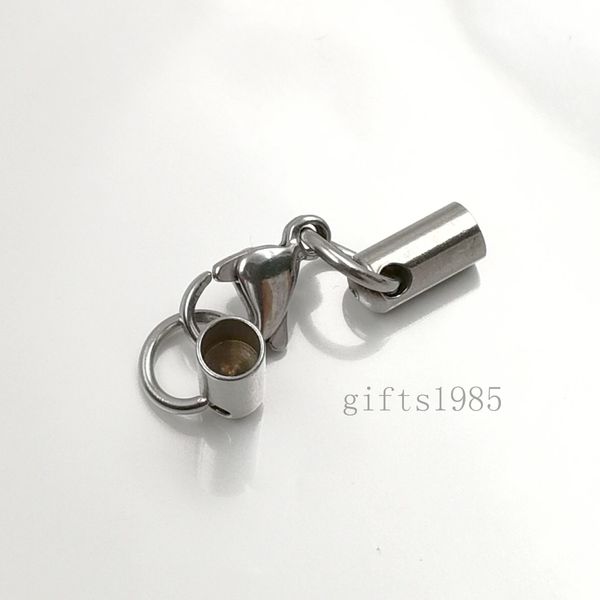 

stainless steel chain leather cord kumihimo end cap sets tips lobster clasp