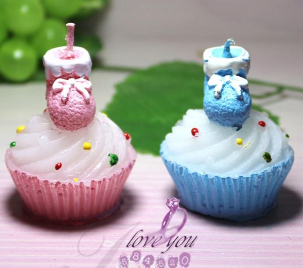 10pcs fiocco scarpe torta candela per matrimonio baby shower compleanno souvenir regali favore confezionato con scatola in PVC