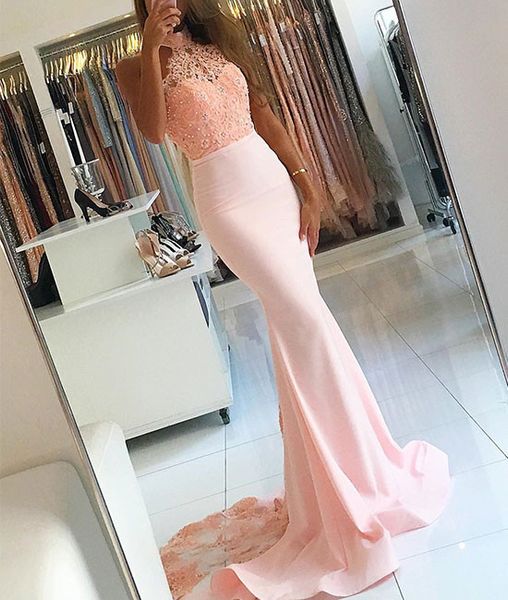 

2018 prom dress pink bridesmaid dresses mermaid bridesmaid dress long, White;pink