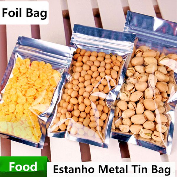 

8x14cm translucent reclosable smell proof packaging mylar bag aluminum foil zip lock food snacks gift showcase heat seal laminating package