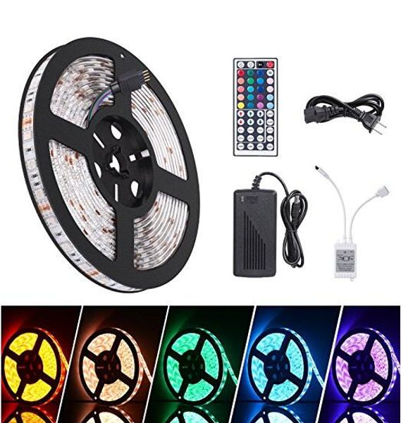 

водонепроницаемый полосы ip65 5 м 300 светодиодов smd 5050 rgb светодиодные полосы 60 светодиодов m + пульт дистанционного управления + 12 в