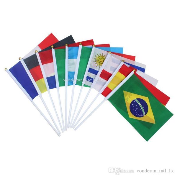 8 # 14 x21 cm bandiere straniere di alta qualità bandiere a onda piccola bandiera bandiera bandiera paesi bandiere decorare tutte le nazioni