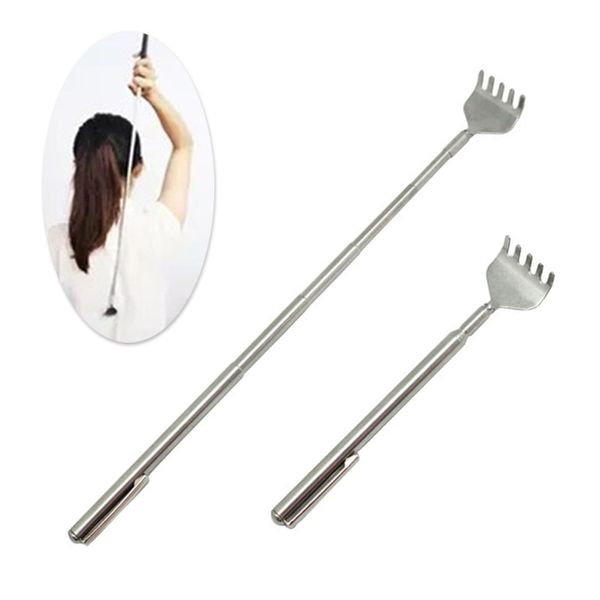

stainless steel telescopic portable adjustable size pen cliptelescopic back scratcher itch scratch tool health care items