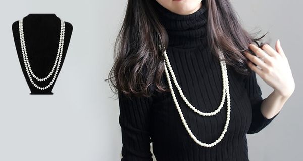 

multiple glass fine imitation pearl necklace. the choice of beautiful lady, Silver