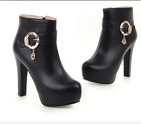 Women's Fashion Buckles High Heel Dress Martin Boots Women's Fashion Buckles High Heel Dress Martin Boots
