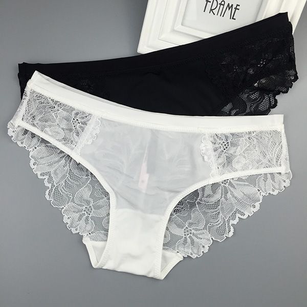 

milk silk soft underwear women lace factory sale lace comfortable lady panties, Black;pink
