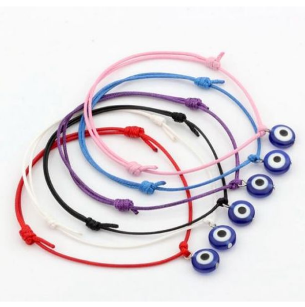 

10pcs Hamsa String Злой глаз Lucky Red Wax Cord Регулируемый браслет Gift DIY