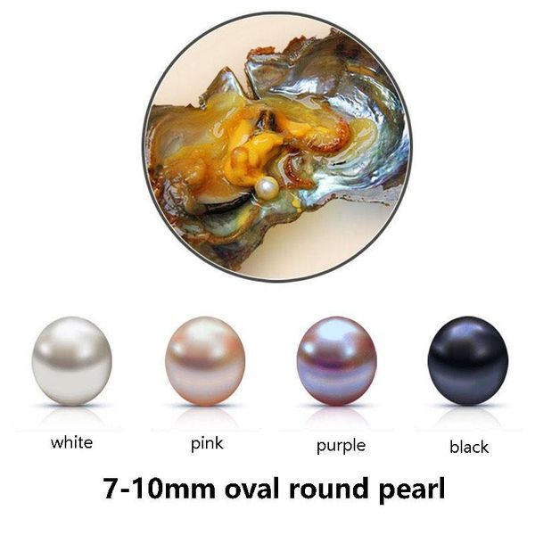 

2017 Fresh Water Oyster Pearl Natural Oval Round Loose Pearl 7-10 mm DIY Gift Decorations Vacuum Packaging Wholesale White Pink Purpel Black