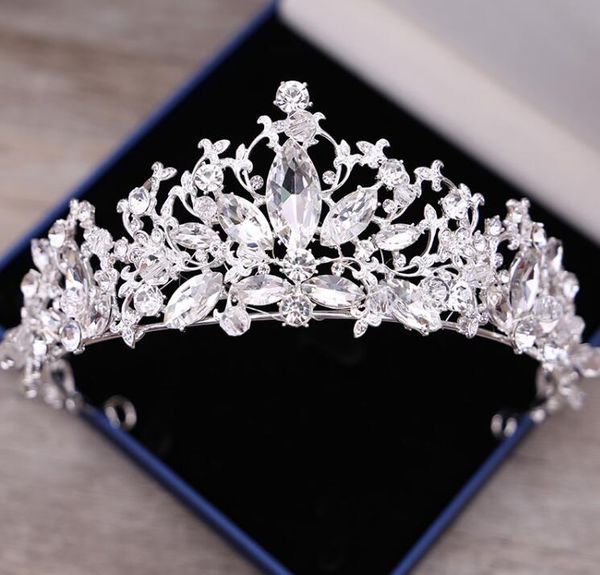 

high 6cm clear crystal rhinestone wedding bridal crowns bridal jewelry tiaras & hair accessories shiny bridal tiaras 2017 wedding style, Slivery;golden