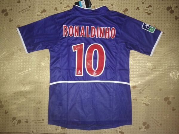

02-03 french ligue1 paris home jerseys vantage jersey retor jerseys shirts ronaldinho, Black;gray