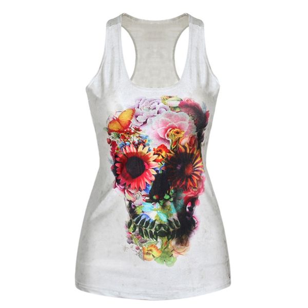 

wholesale- club street punk print digital t-shirt factory price womens gothic style bfcwo, Black