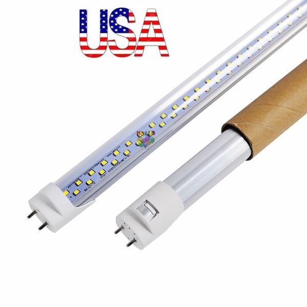 

stock in us + 4ft 28w led t8 tubes lights 4 feet 1.2m g13 led tubes double rows high bright ac 110-240v