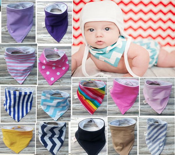 

20pcs infant triangle saliva towel baby chevron stripe bibs burp cloths cotton bandana boy girl burping waterproof bib accessories ye009