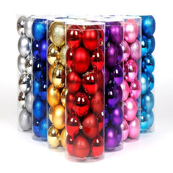 

Wholesale Christmas Tree Colorful Christmas Balls Decorations Baubles Party Supplies Wedding Ornament 24pcs/Lot 4CM 6CM 8CM